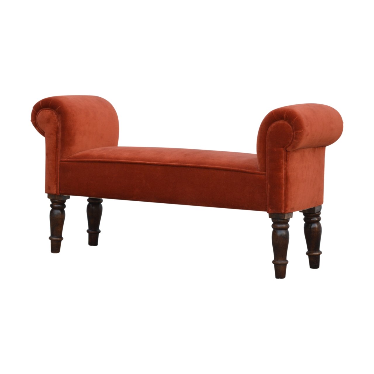 Ławka z litego drewna mango – orzechowa, 101 cm — model IN777 - obrazek 2