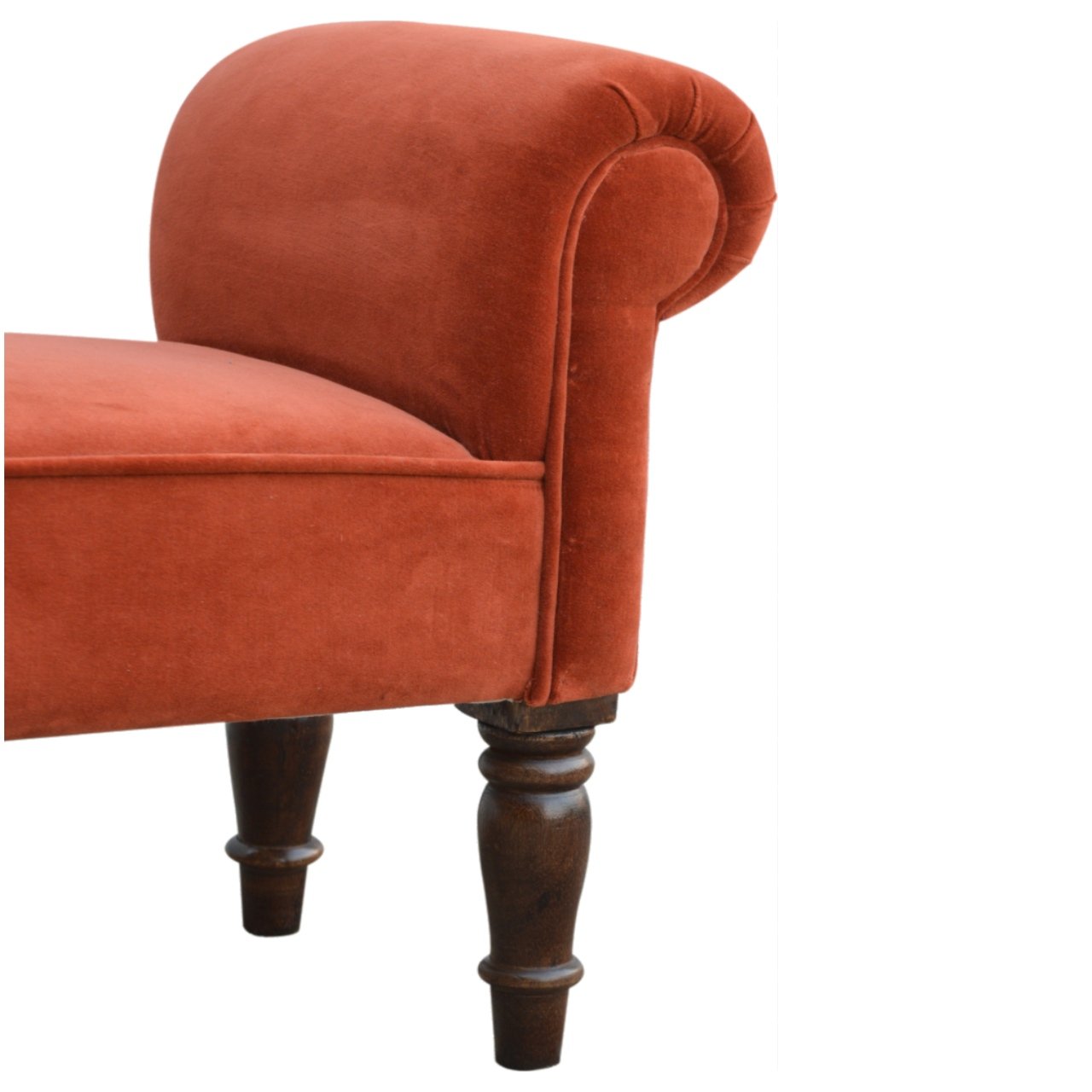 Ławka z litego drewna mango – orzechowa, 101 cm — model IN777 - obrazek 8