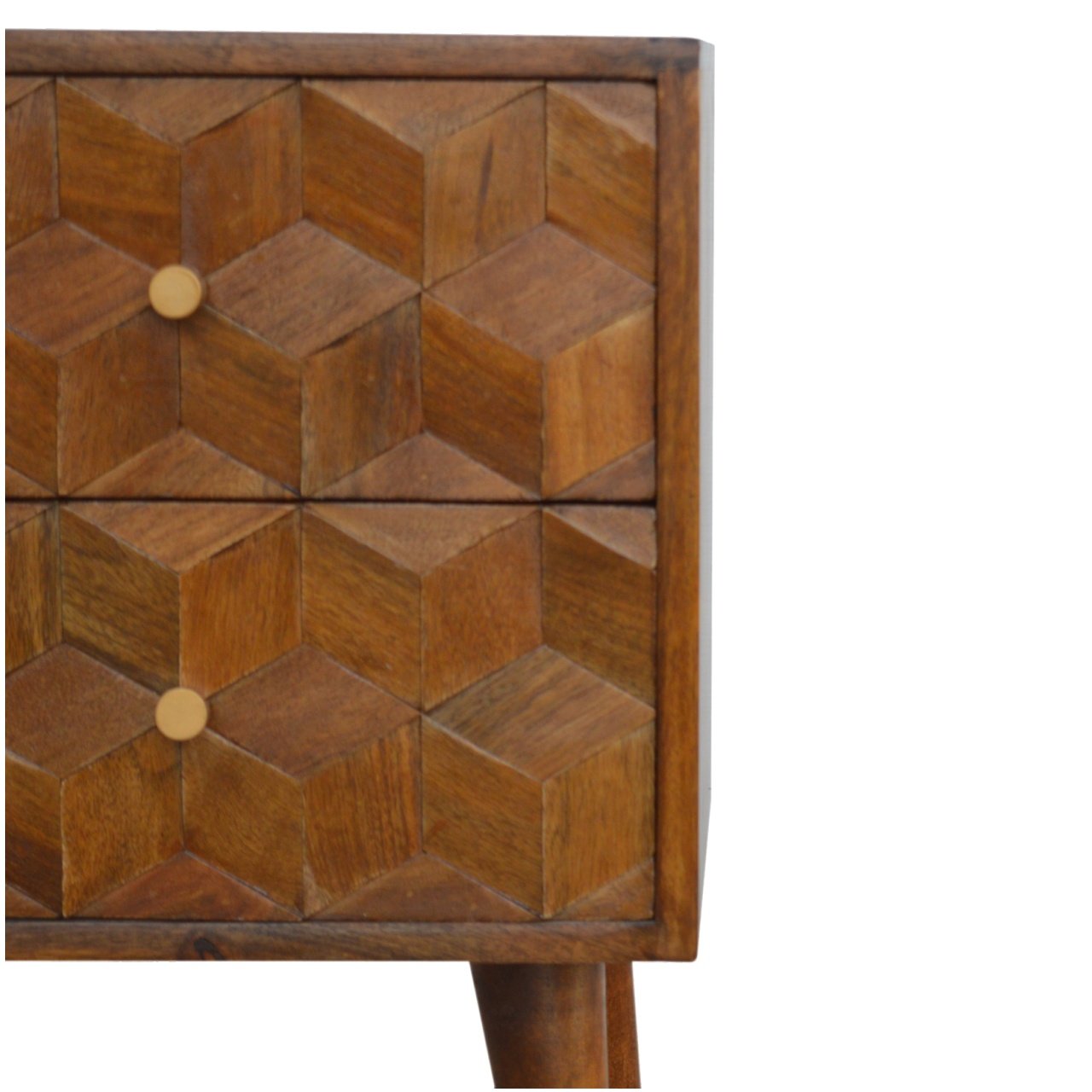 Szafka nocna z litego drewna mango – kasztanowa, 40 cm — model IN781 - Image 3