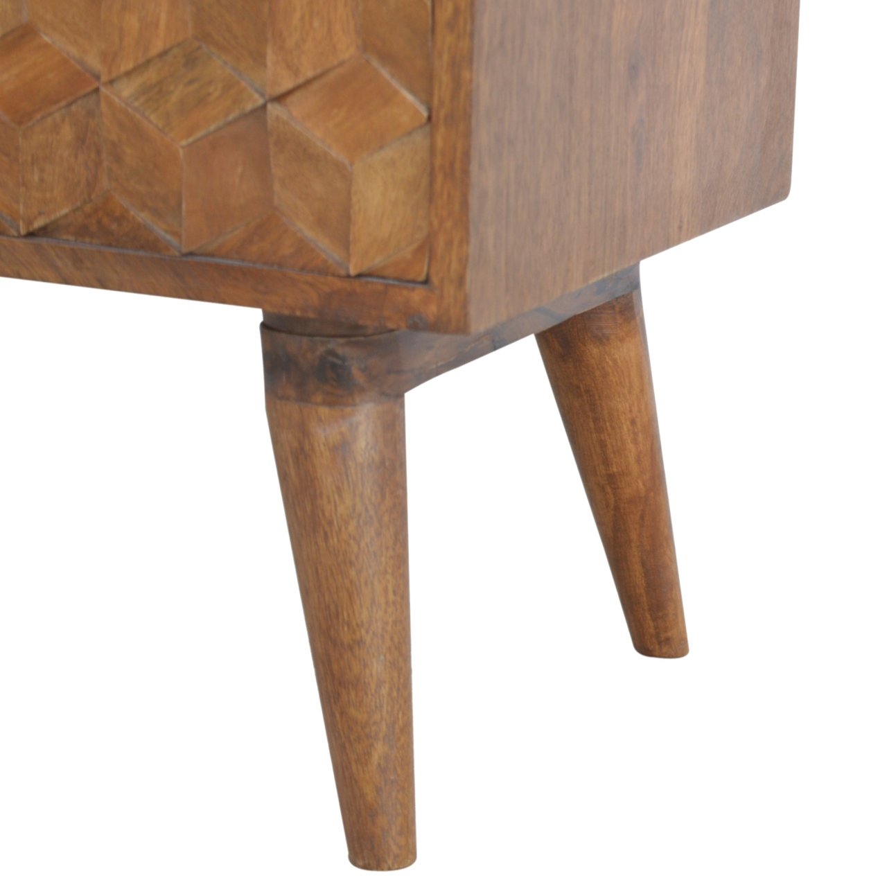 Szafka RTV z litego drewna mango – kasztanowa, 85 cm — model IN782 - obrazek 5