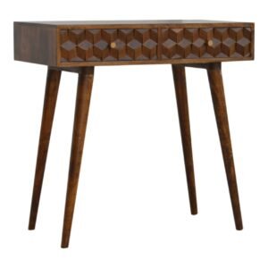 Stół z litego drewna mango – kasztanowy, 80 cm — model In785