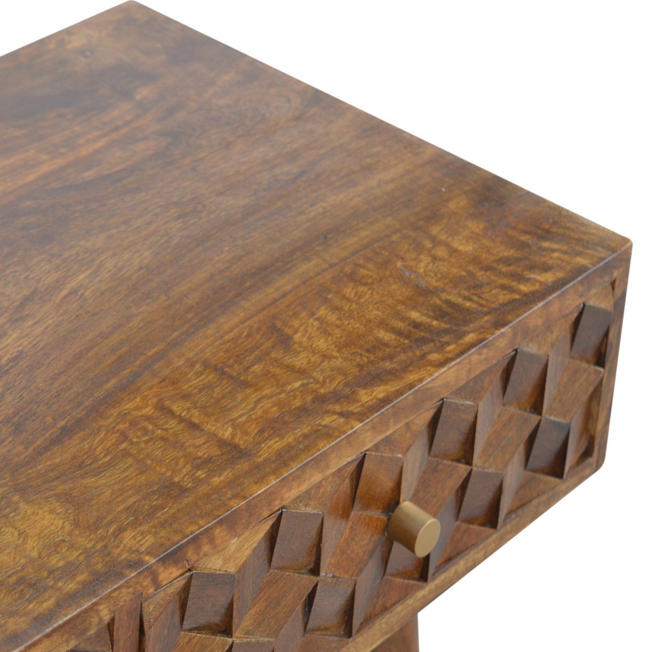 Stół z litego drewna mango – kasztanowy, 80 cm — model In785 - obrazek 4