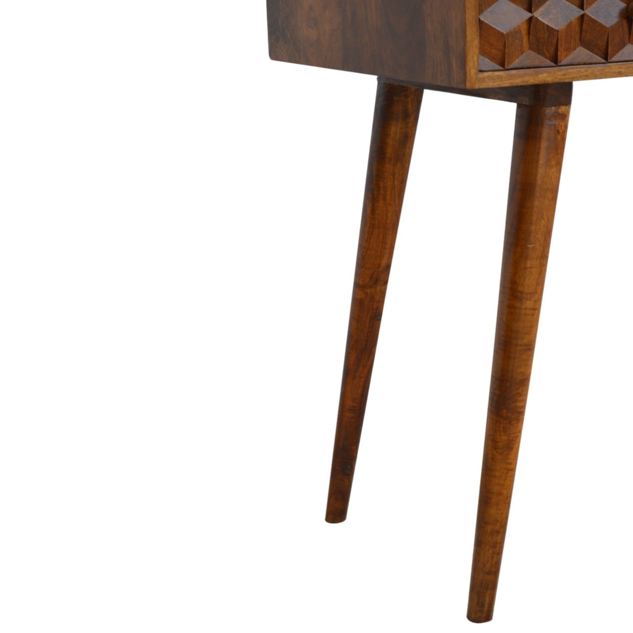 Stół z litego drewna mango – kasztanowy, 80 cm — model In785 - obrazek 6