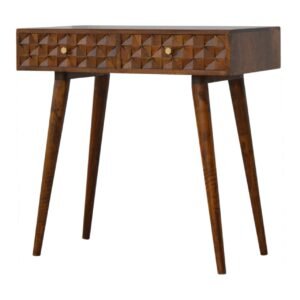 Konsola z litego drewna mango – kasztanowa, 80 cm — model IN788