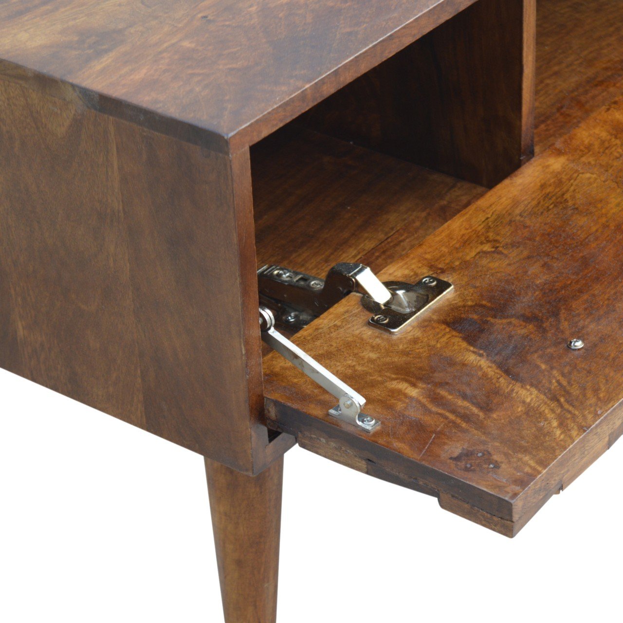 Ławka z litego drewna mango – kasztanowa, 90 cm — model IN789 - obrazek 5
