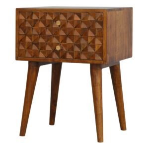Szafka nocna Artisan IN790 – lite drewno mango, wykończenie kasztanowe