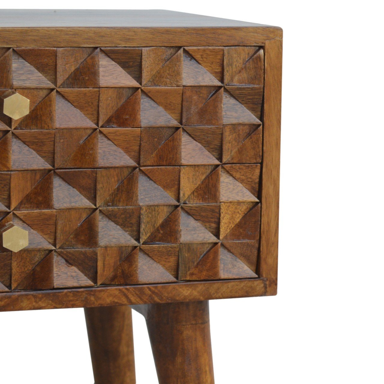 Szafka nocna Artisan IN790 – lite drewno mango, wykończenie kasztanowe - obrazek 3