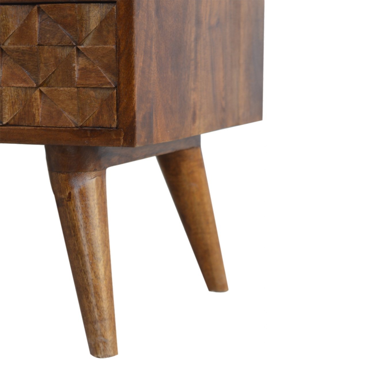 Szafka RTV z litego drewna mango – kasztanowa, 85 cm — model IN791 - obrazek 6