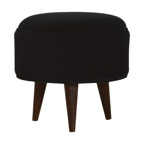 Pufa z drewna i bawełny – orzechowa, 45 cm - Image 6