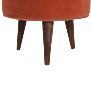 Pufa z litego drewna mango – orzechowa, 45 cm