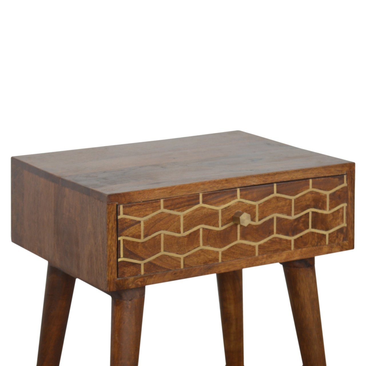 Szafka nocna Artisan In842 – lite drewno mango, wykończenie kasztanowe - Image 2