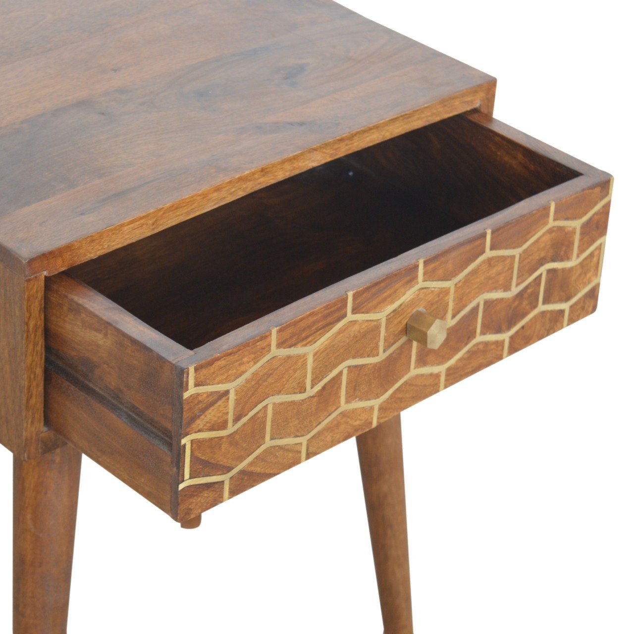 Szafka nocna Artisan In842 – lite drewno mango, wykończenie kasztanowe - Image 4
