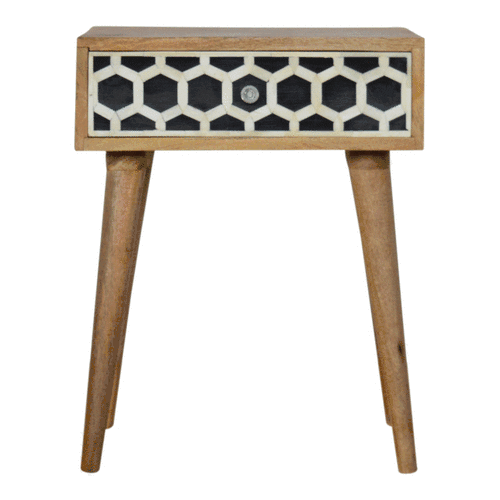 Szafka nocna z litego drewna mango – dębowa, 45 cm — model IN843 - Image 9