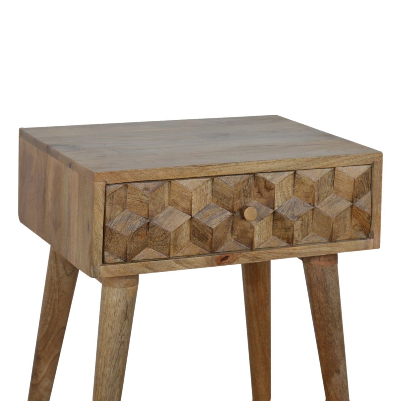 Szafka nocna Cube Carved z rzeźbioną szufladą - obrazek 2