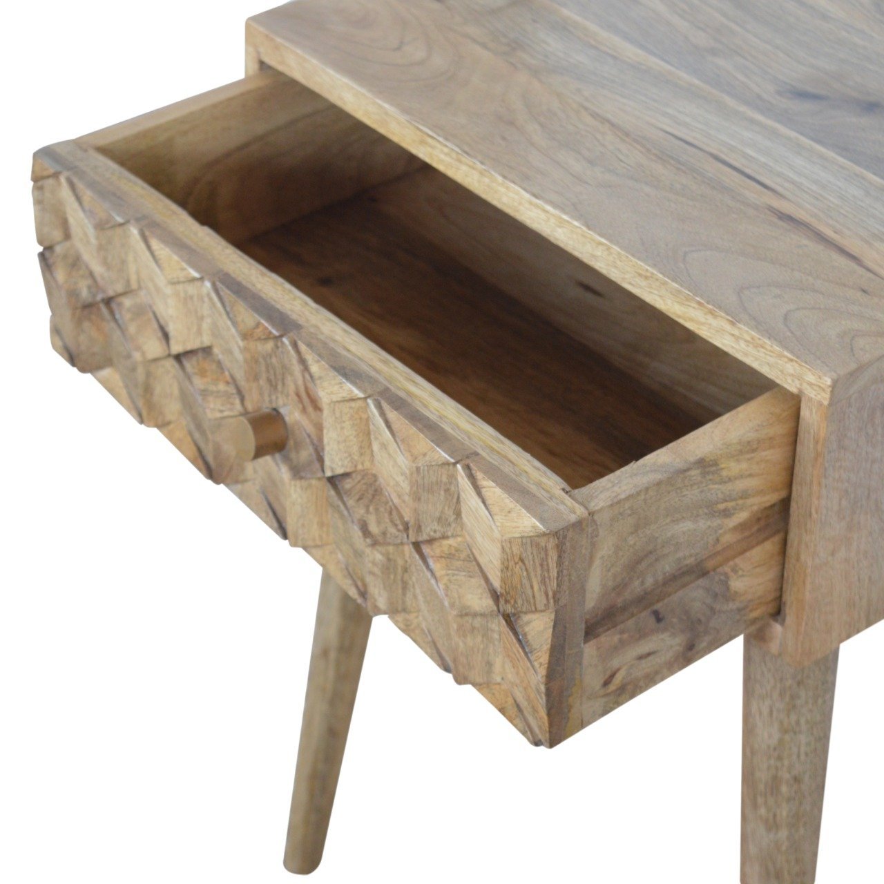 Szafka nocna Cube Carved z rzeźbioną szufladą - obrazek 4