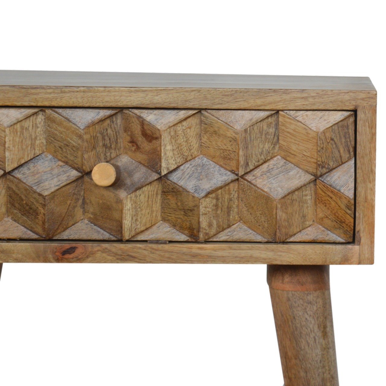 Szafka nocna Cube Carved z rzeźbioną szufladą - obrazek 3