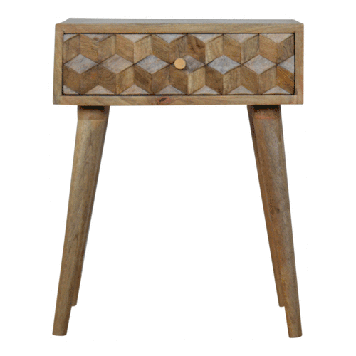 Szafka nocna Cube Carved z rzeźbioną szufladą - obrazek 9