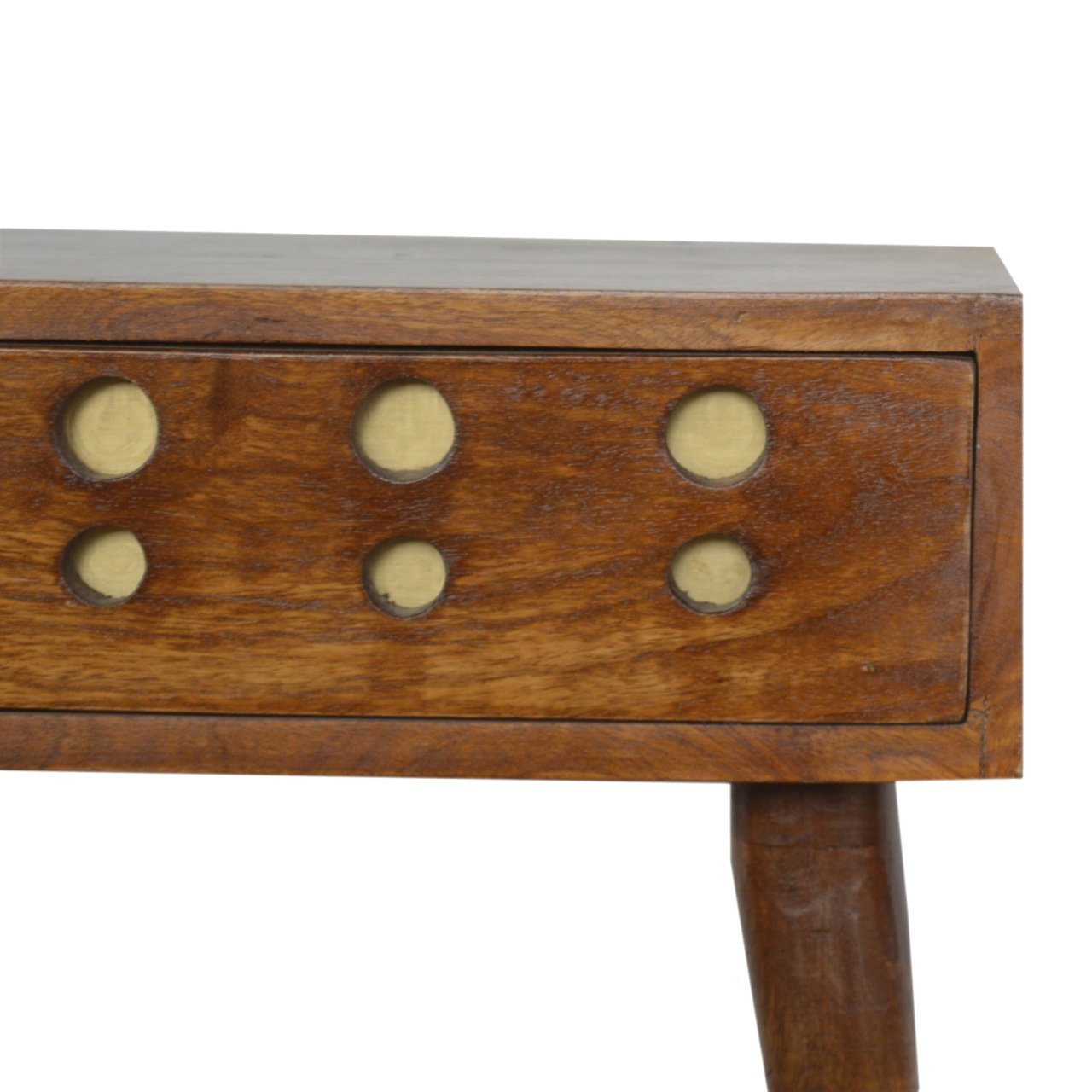 Szafka nocna z litego drewna mango – kasztanowa, 45 cm — model IN847 - Image 3