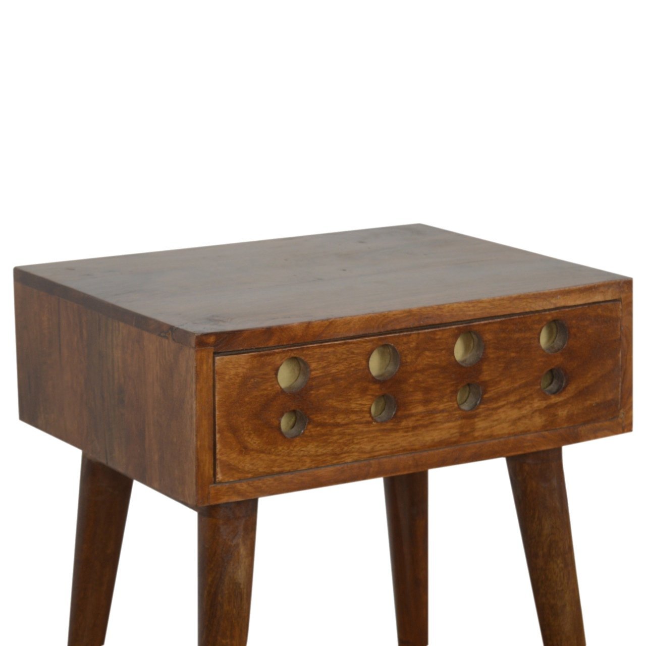 Szafka nocna z litego drewna mango – kasztanowa, 45 cm — model IN847 - Image 2