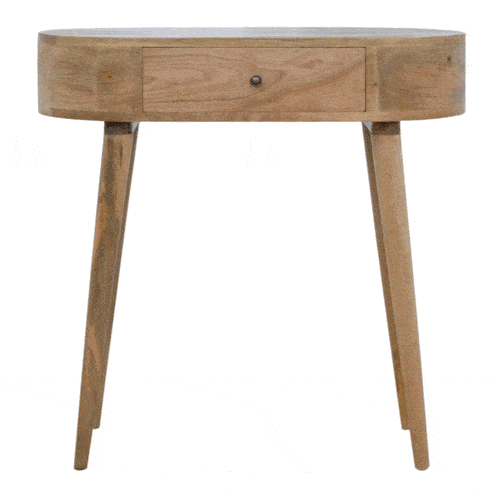 Konsola z litego drewna mango – dębowa, 80 cm - Image 9