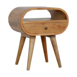 Szafka nocna z litego drewna mango – dębowa, 45 cm — model In858