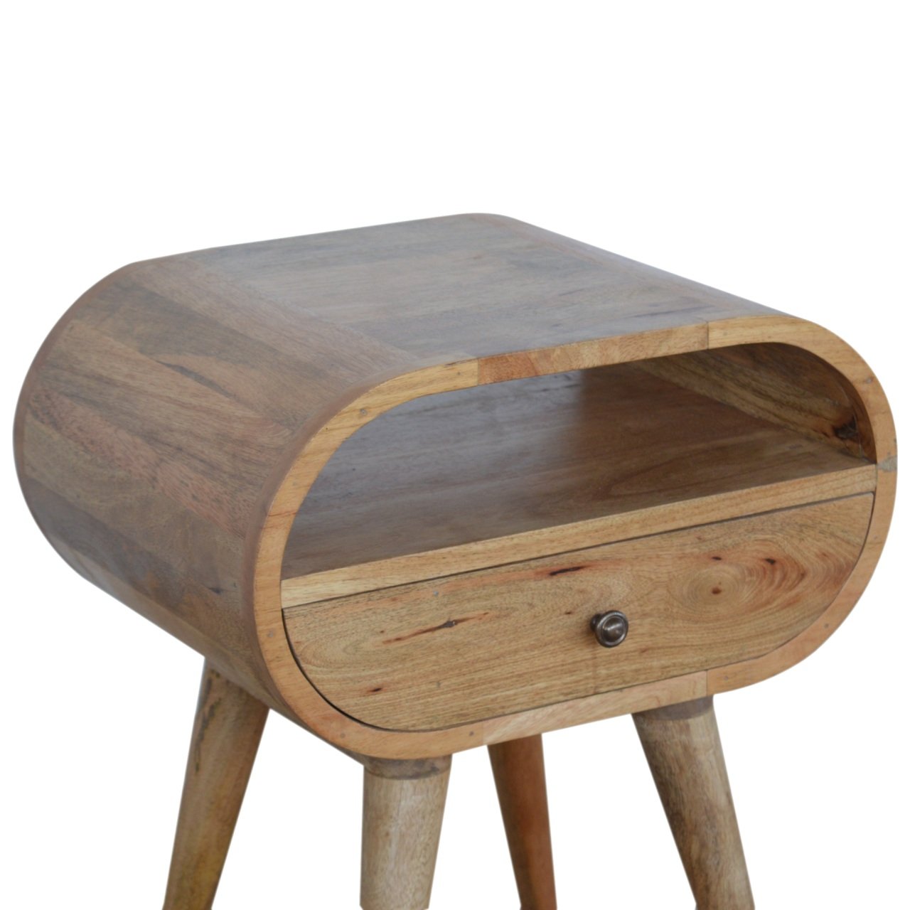 Szafka nocna z litego drewna mango – dębowa, 45 cm — model In858 - obrazek 2