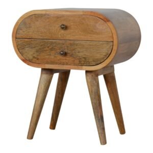 Szafka nocna z litego drewna mango – dębowa, 45 cm — model In860