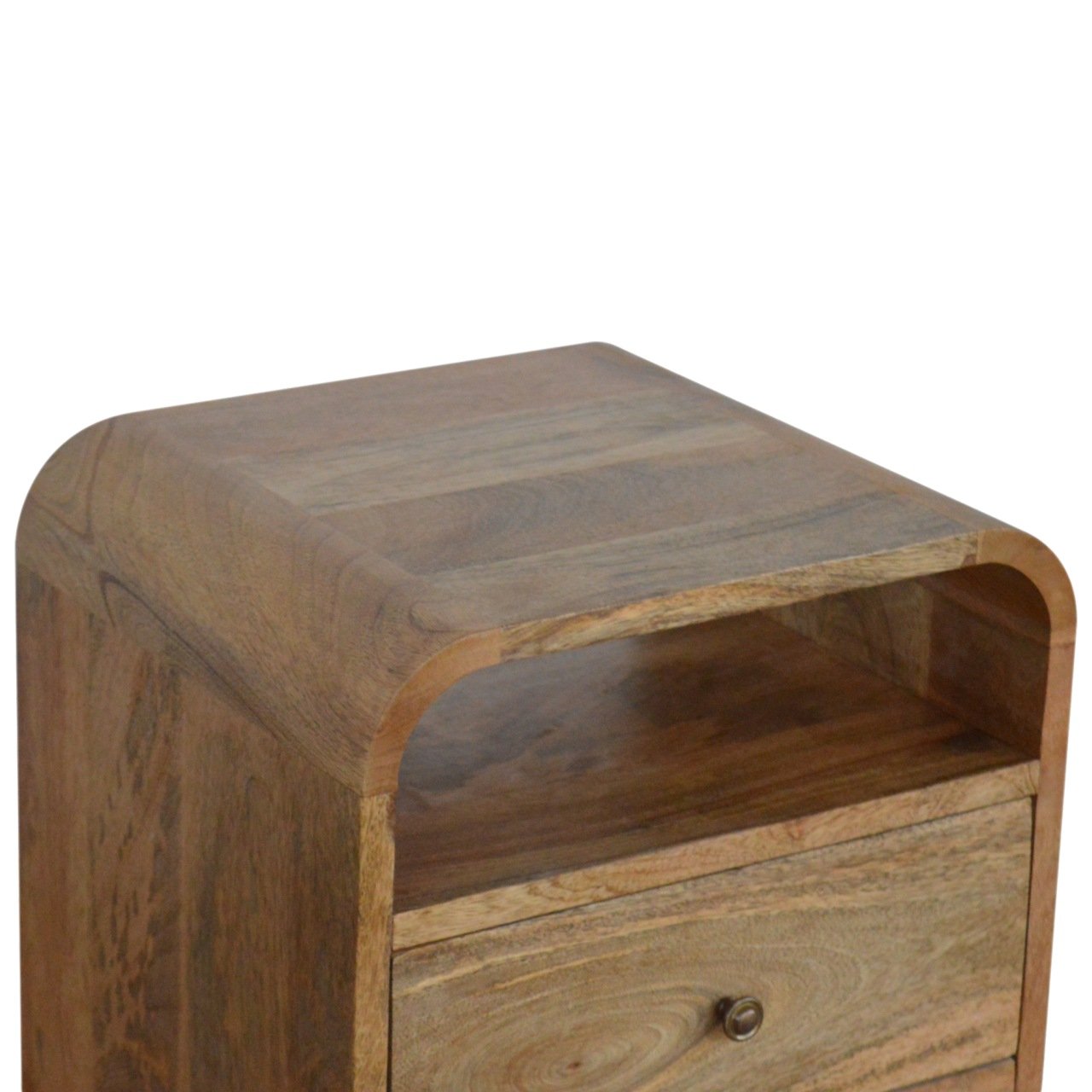 Szafka nocna z litego drewna mango – dębowa, 40 cm — model IN864 - obrazek 5