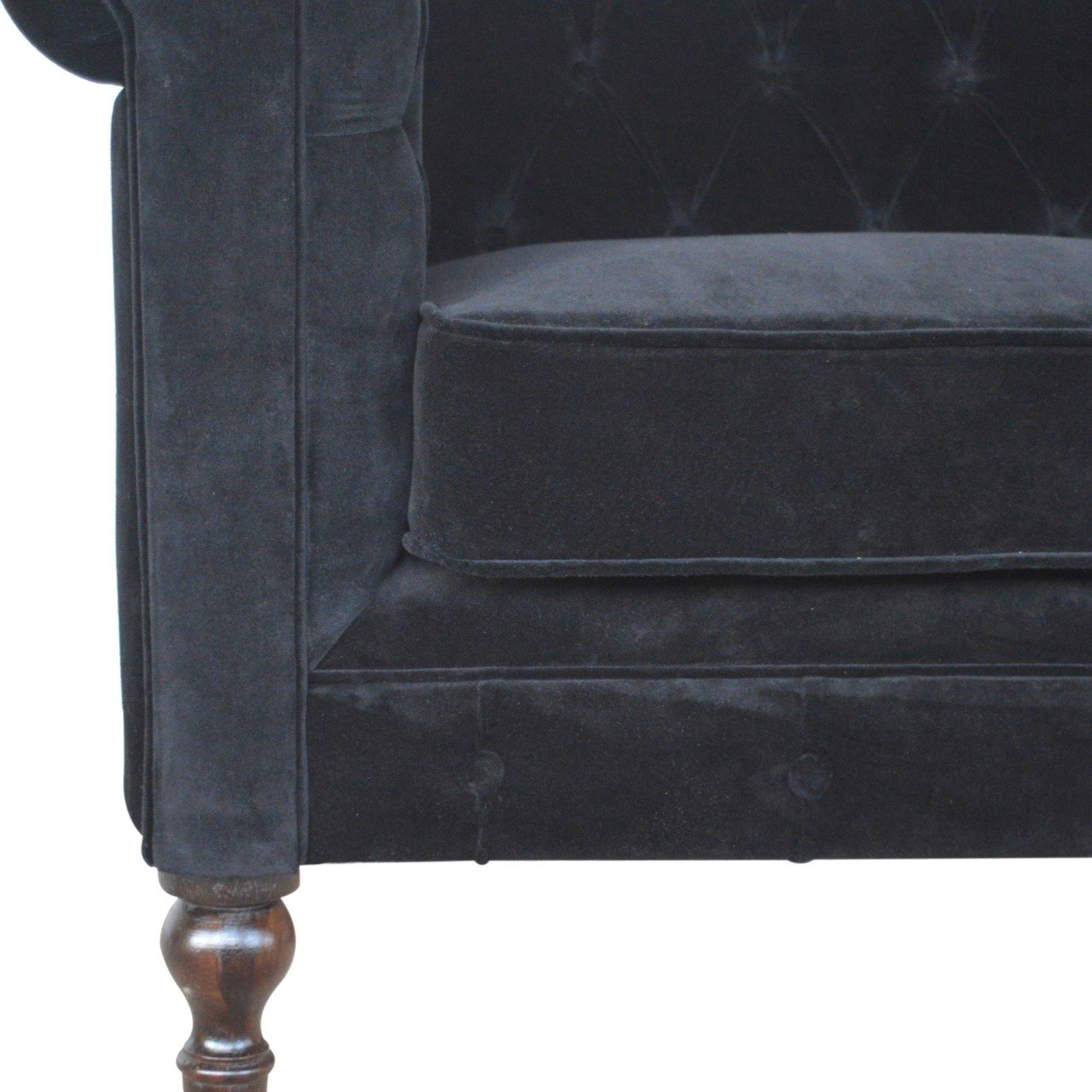 Sofa z litego drewna mango – orzechowa, 150 cm — model IN876 - Image 4