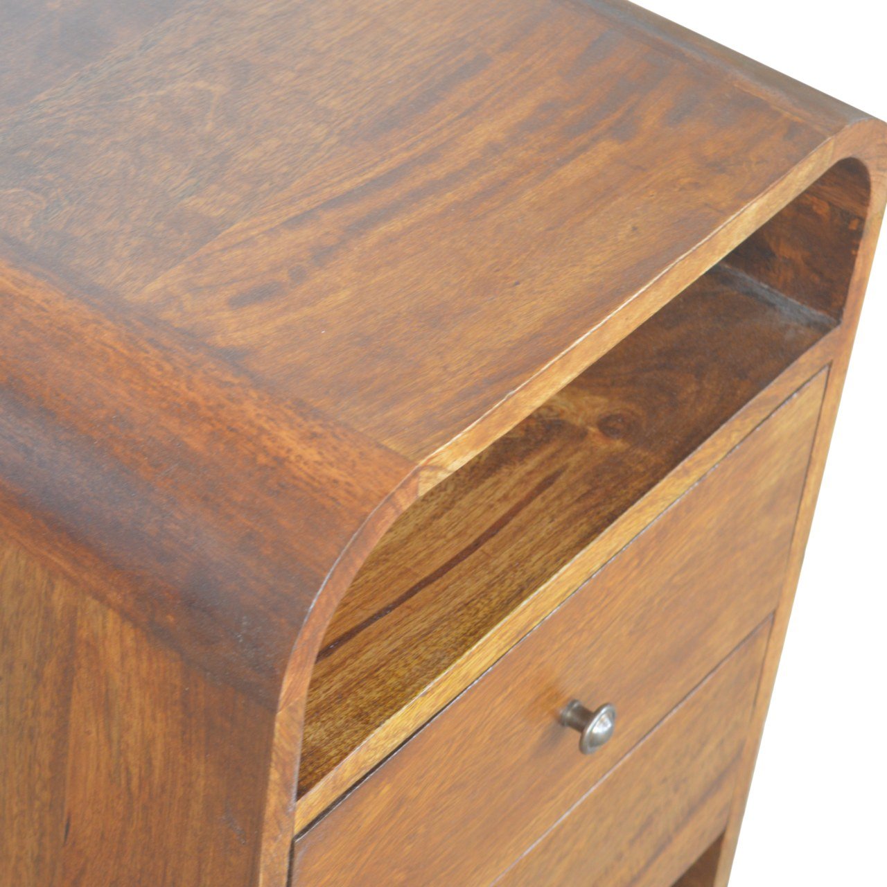 Szafka nocna z litego drewna mango – kasztanowa, 40 cm — model IN892 - Image 2