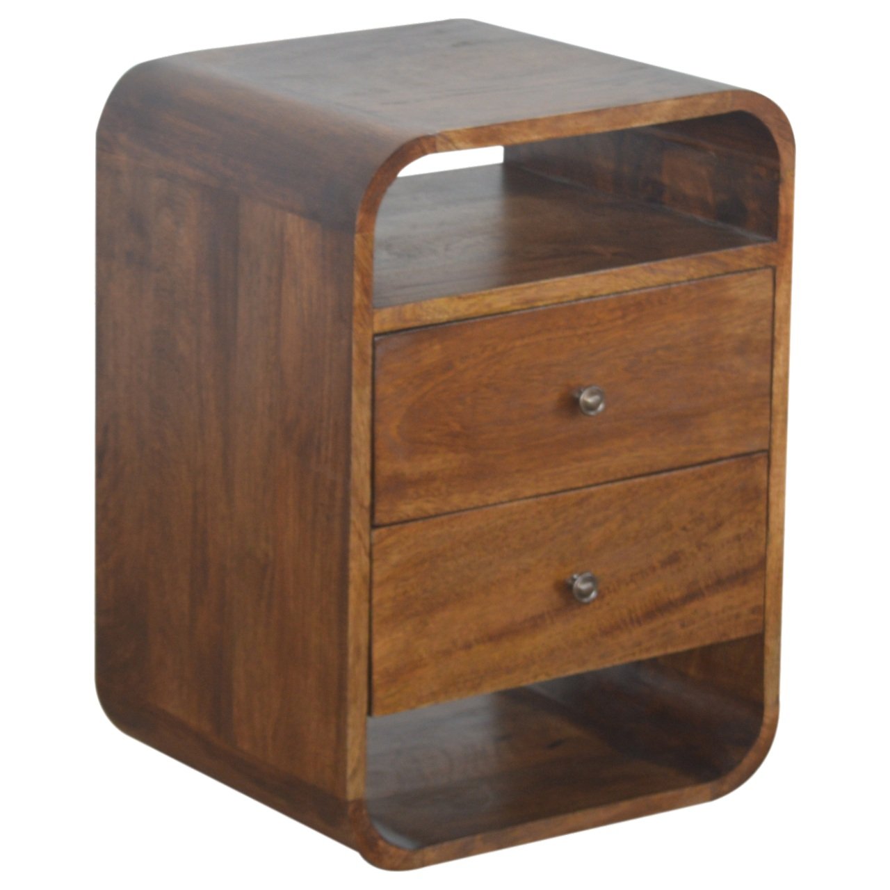 Szafka nocna z litego drewna mango – kasztanowa, 40 cm — model IN892 - Image 6