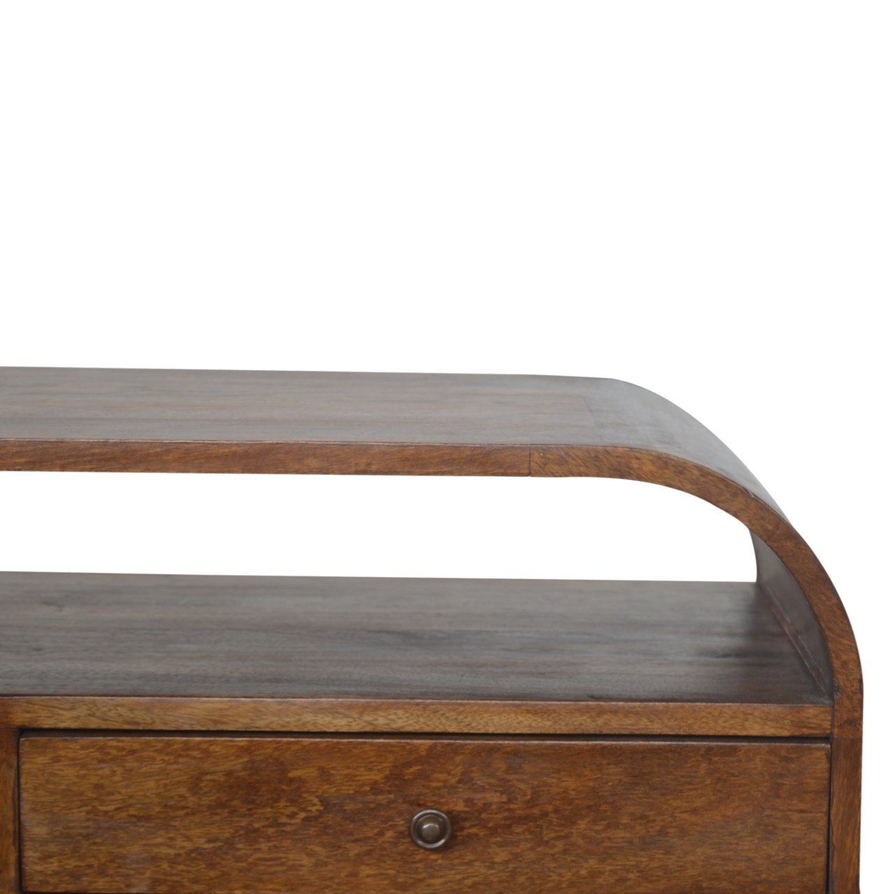 Szafka RTV z litego drewna mango – kasztanowa, 90 cm — model IN893 - Image 5