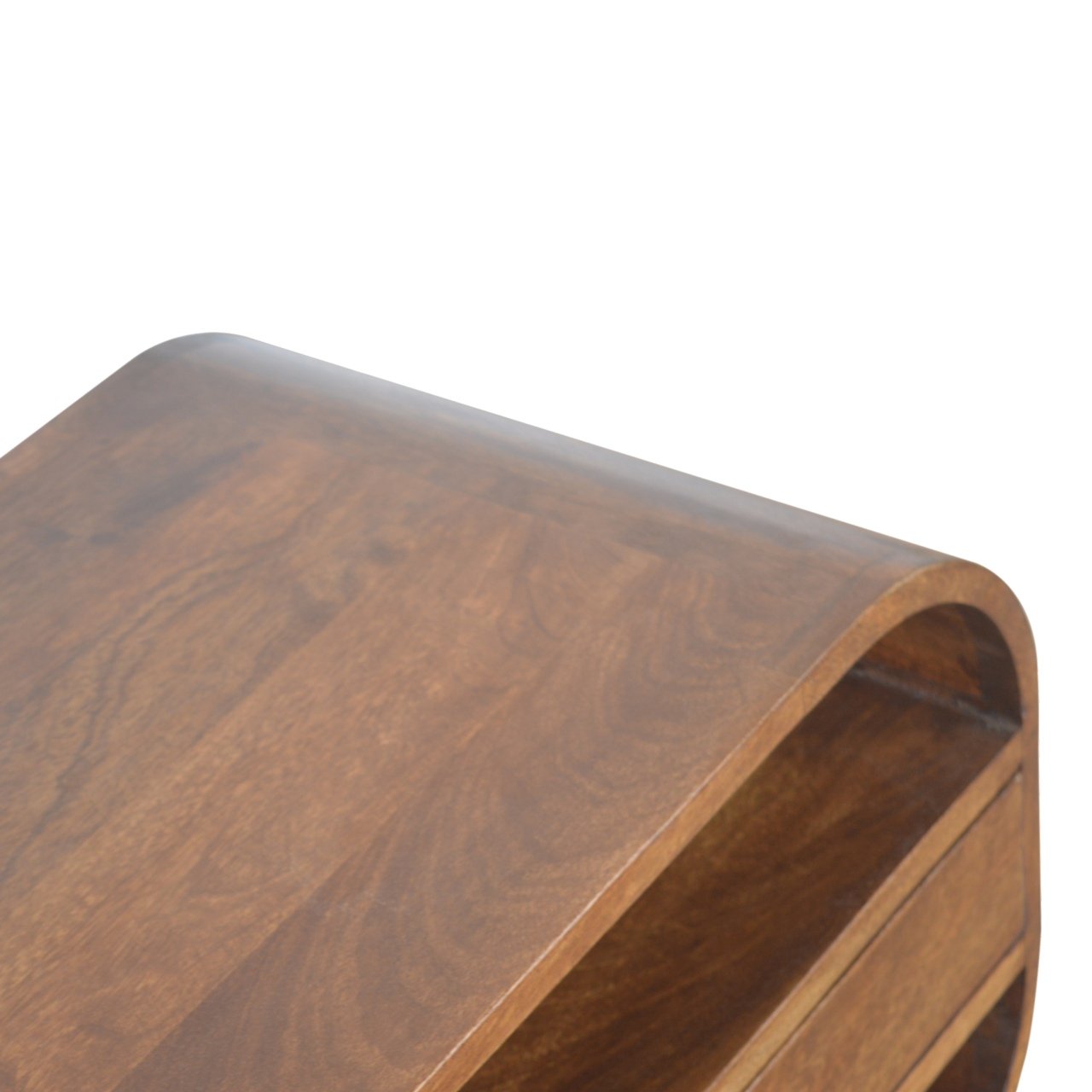 Szafka RTV z litego drewna mango – kasztanowa, 90 cm — model IN893 - Image 6