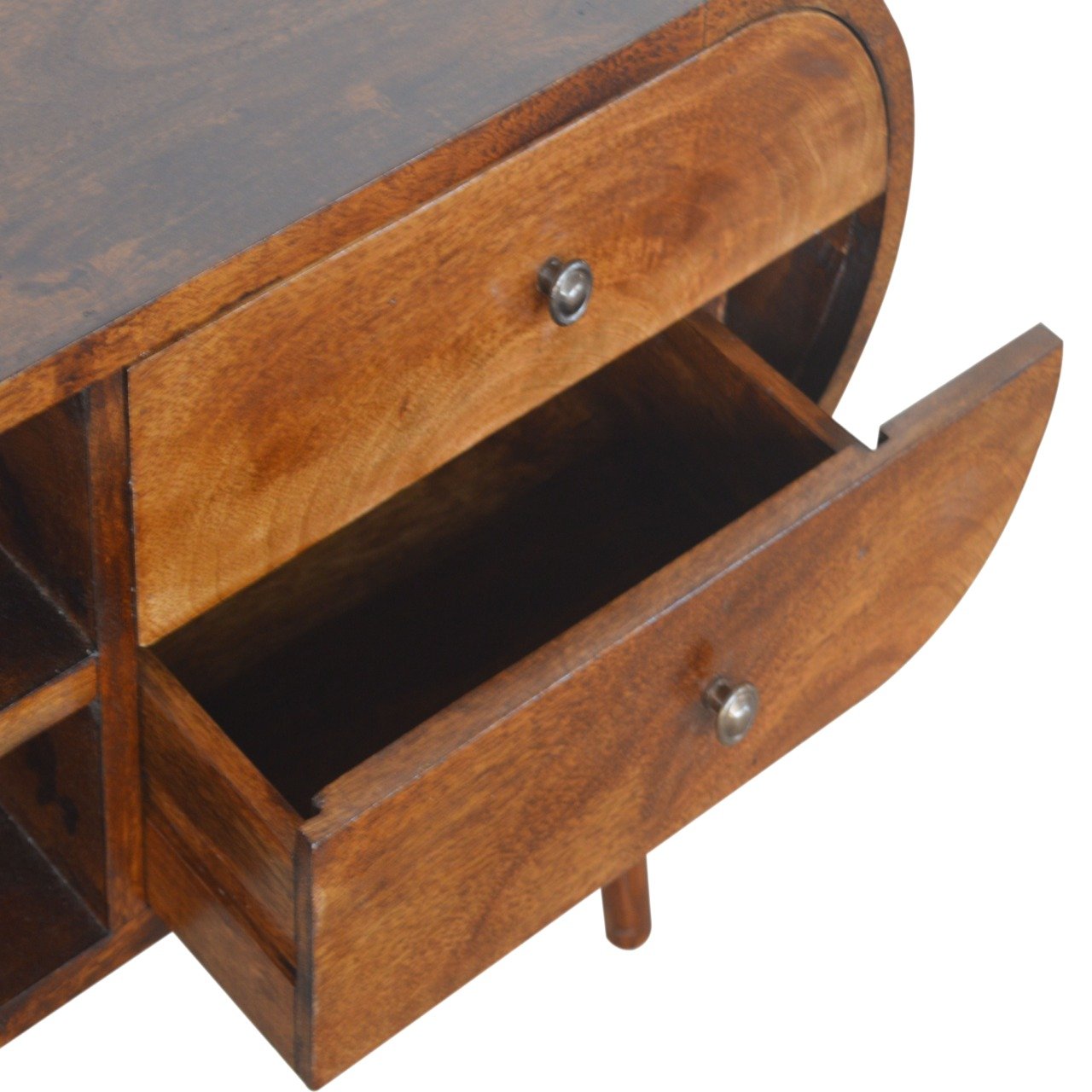 Szafka RTV z litego drewna mango – kasztanowa, 90 cm — model IN899 - Image 3