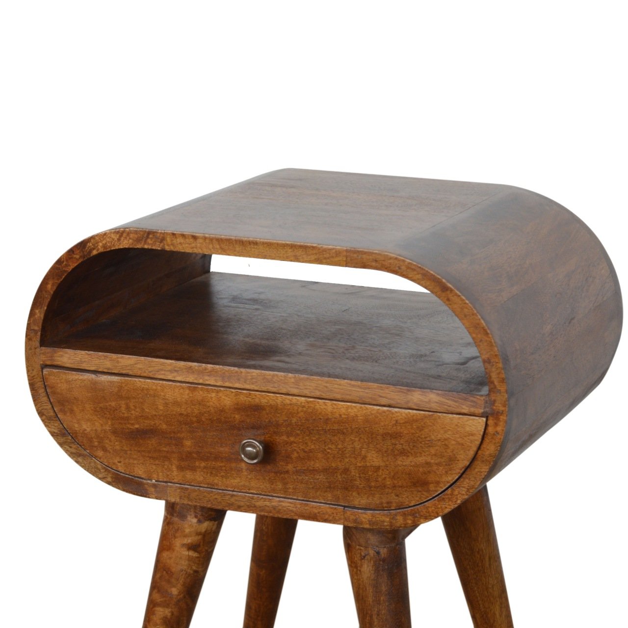 Szafka nocna z litego drewna mango – kasztanowa, 45 cm — model IN902 - Image 2