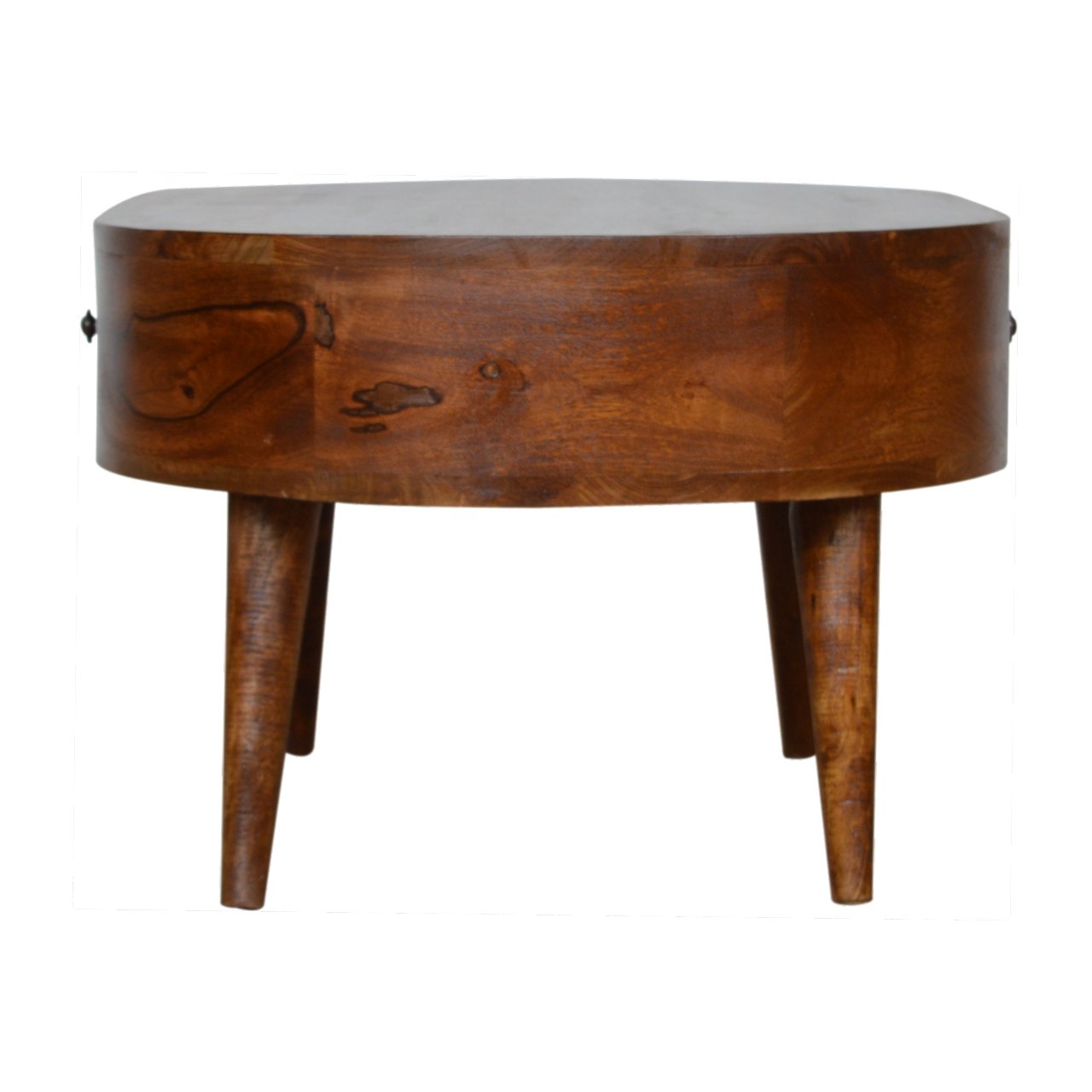 Stolik kawowy z litego drewna mango – kasztanowy, 85 cm — model IN906 - obrazek 6