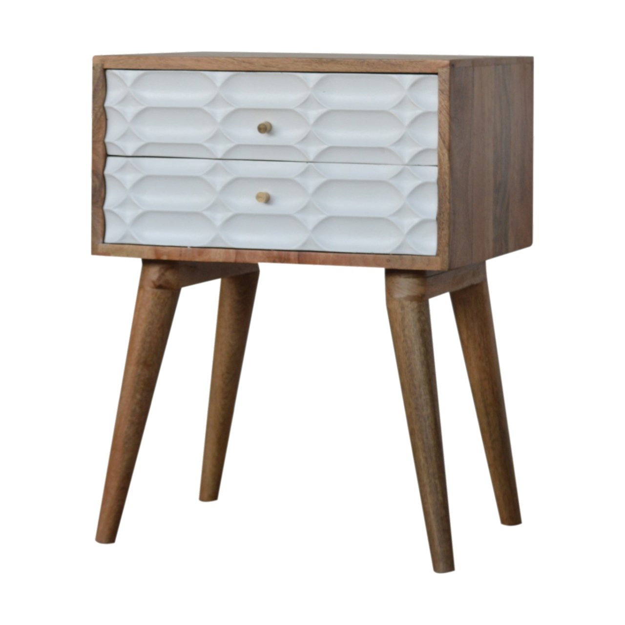 Szafka nocna z litego drewna mango – jasna, 45 cm — model IN916 - Image 2