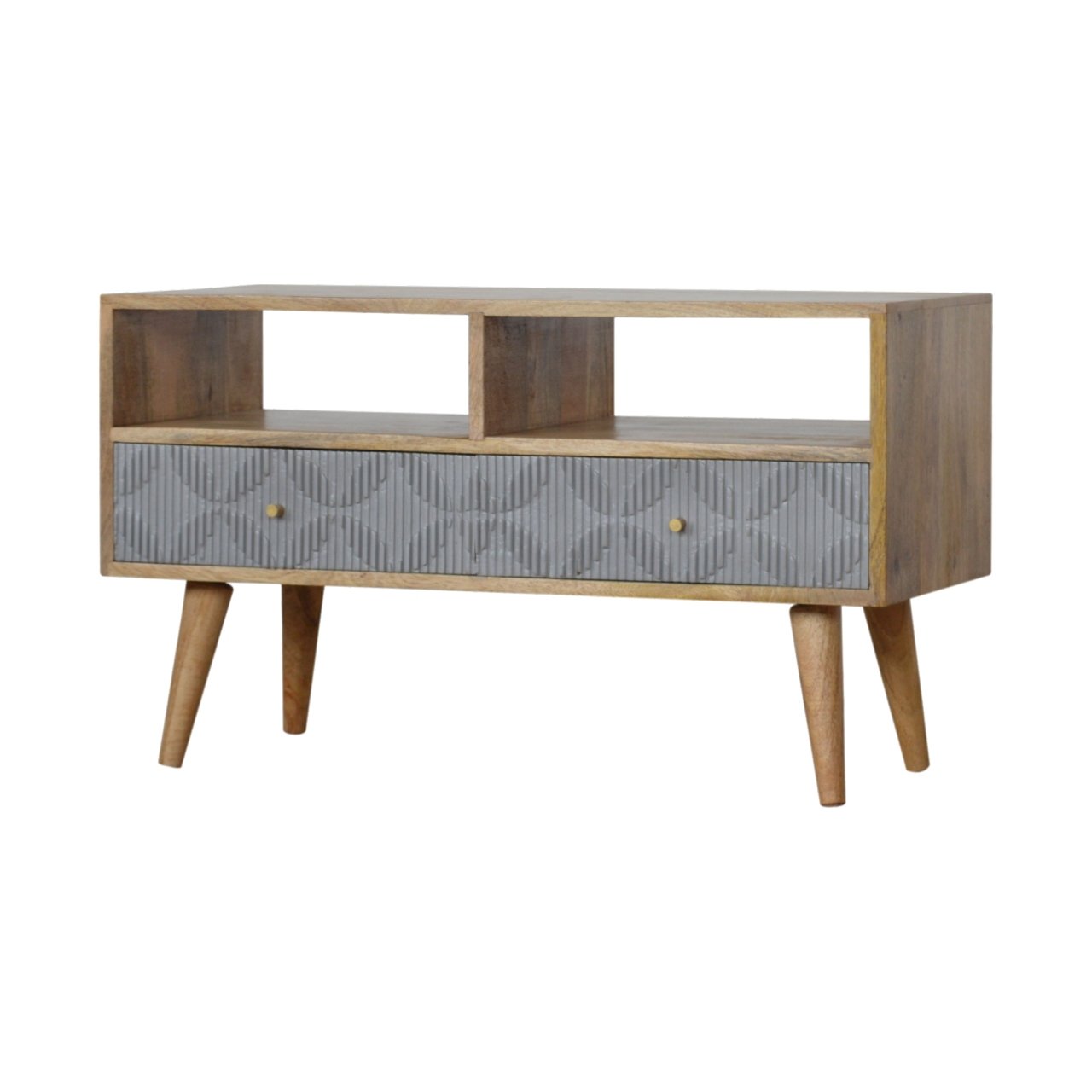 Szafka RTV Artisan IN920 – lite drewno mango, wykończenie dębowe