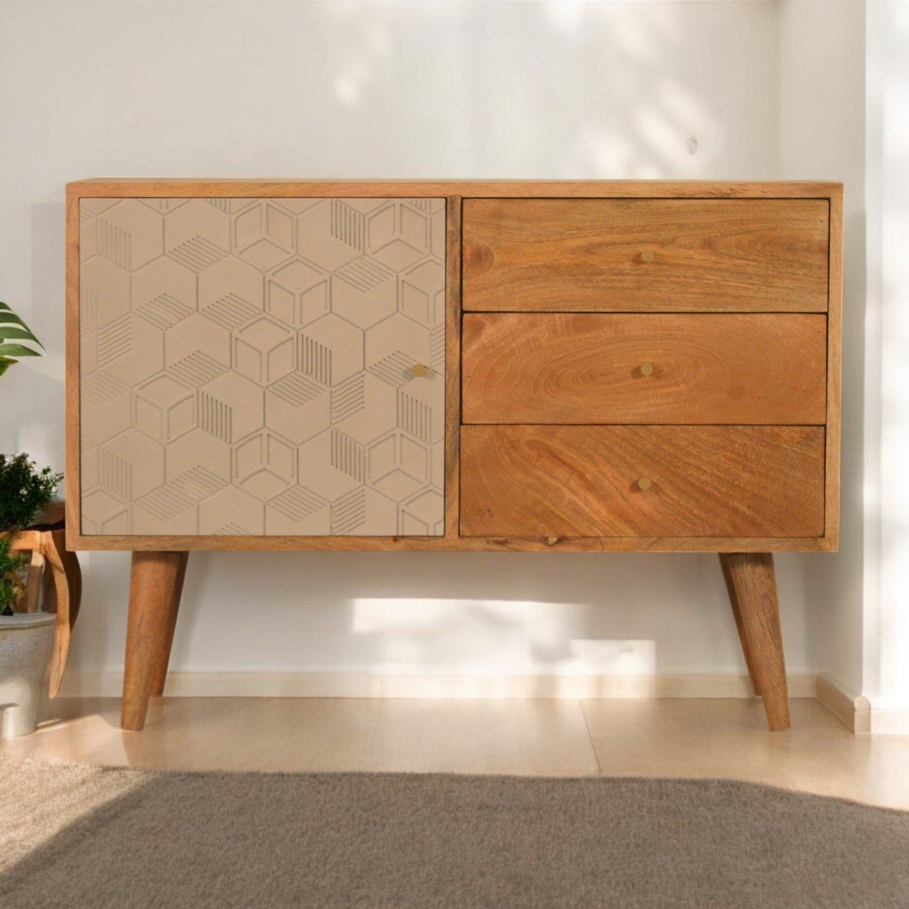 Komoda z litego drewna mango – 85 cm — model IN1472 - aranzacja wnetrza