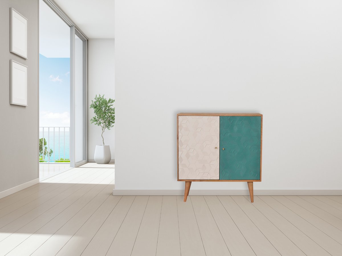 Szafka z litego drewna mango – jasna, 75 cm — model IN1523 - aranzacja wnetrza