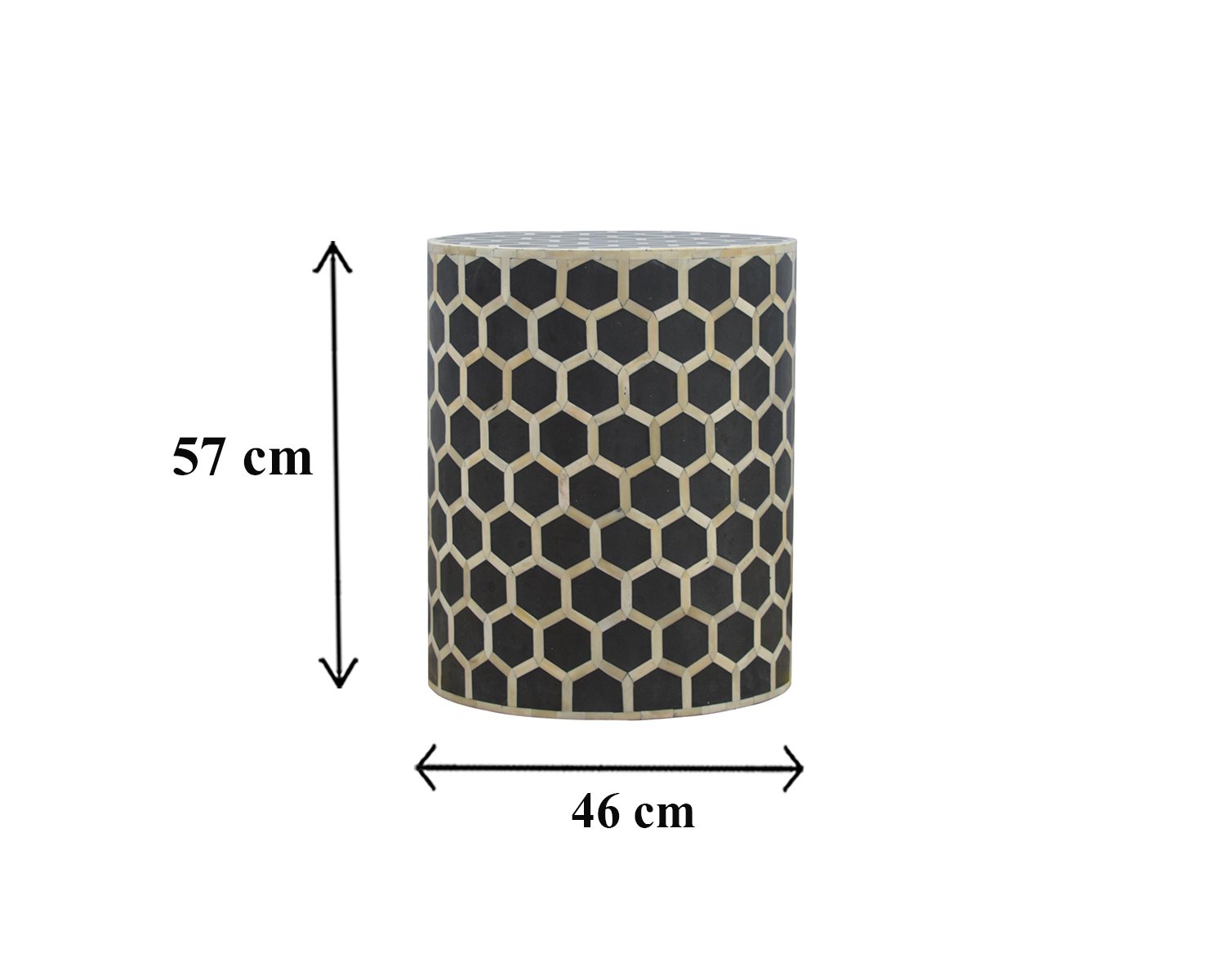 Pufa z naturalnych materiałów – naturalna, 46 cm - wymiary
