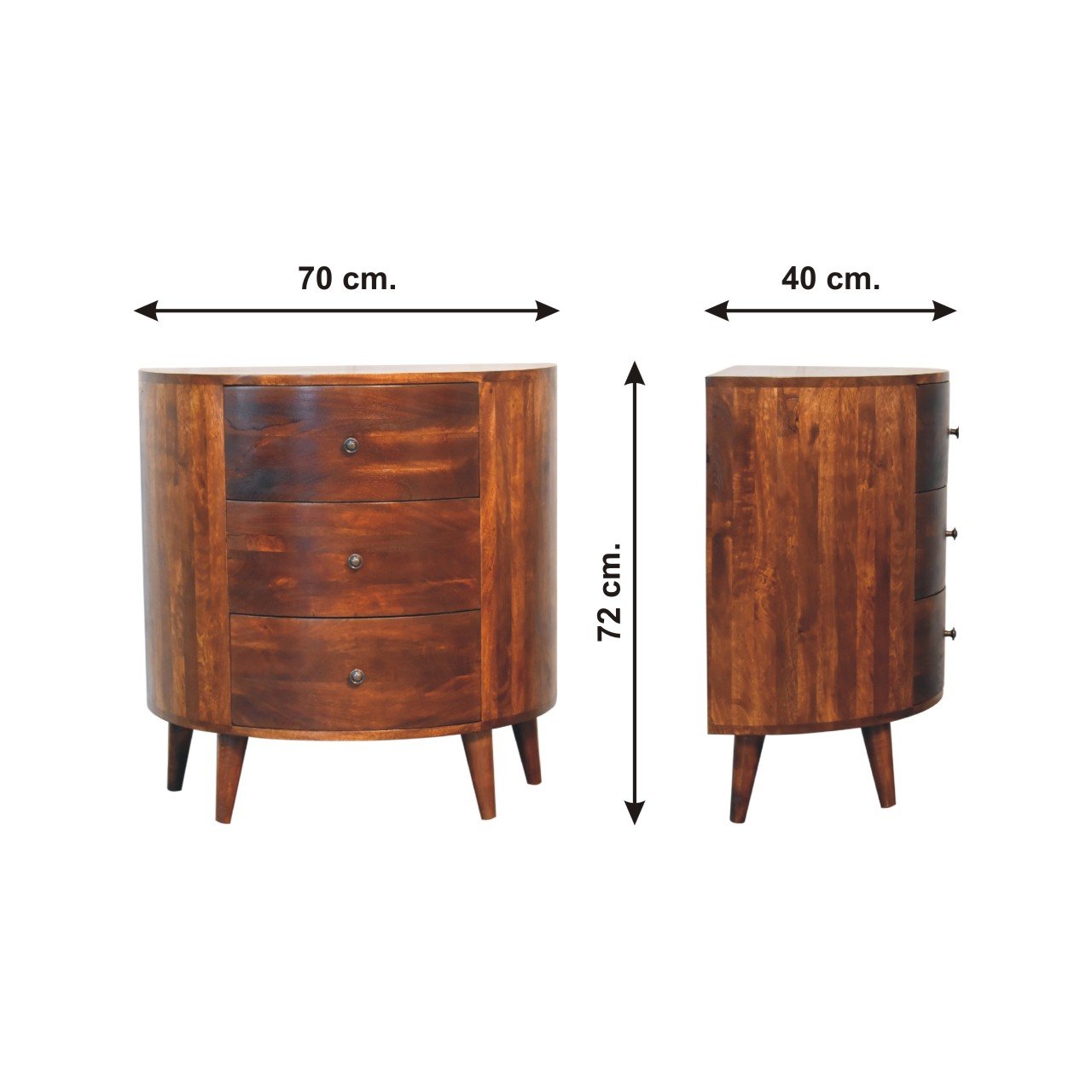 Mebel Artisan Artisan IN3550 – lite drewno mango, wykończenie kasztanowe - wymiary
