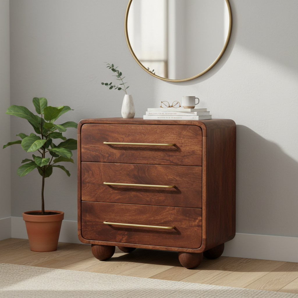 Komoda z litego drewna mango – 55 cm - aranzacja wnetrza